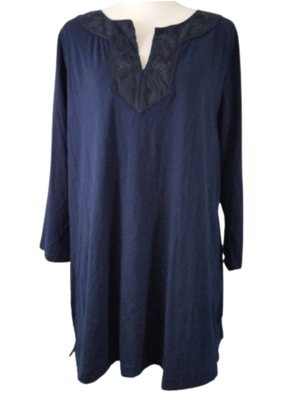 LAUREN RALPH LAUREN Navy Blue Blouse Women's 2X 100% Cotton